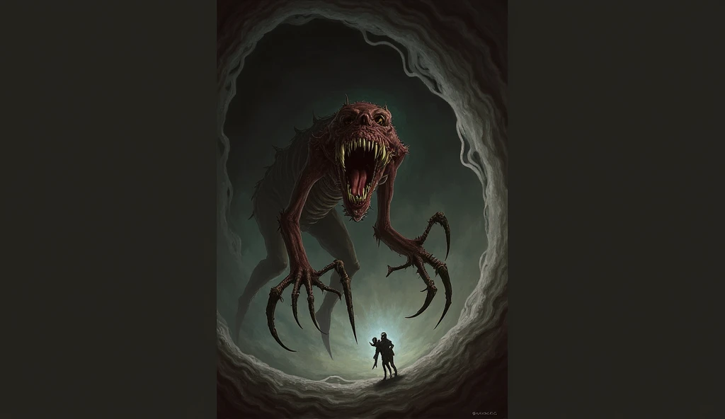 malivore creature scary painting