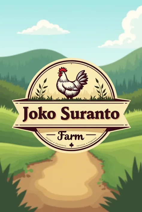 the logo of the broiler chicken farmer has the inscription Joko Suranto farm