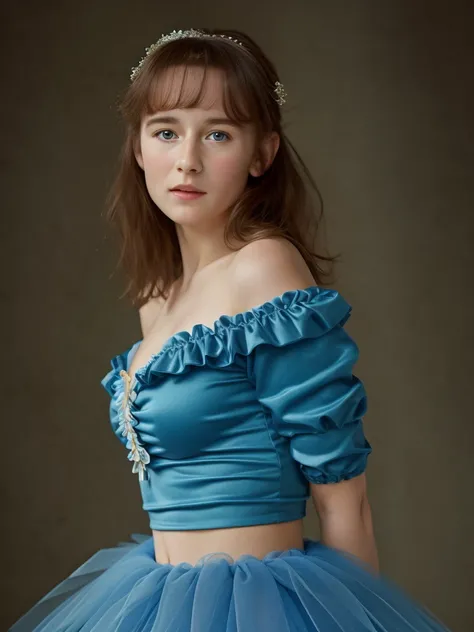 (best quality,4k,8k,highres,masterpiece:1.2),(ultra-detailed,photorealistic,photo-realistic:1.37), (((Clare))), ((wearing tutu)), (very large bust size)