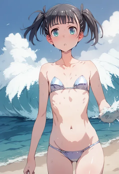 pt、  flat chest， Feminine Body Line，  flat chest:1.5， ,sfw,sfw,sfw， Glossy Skin， Glossy Skin， Glossy Skin，Wave splash,Techno Cut，Sea bread that doesn't look stupid，Thighs， shirtless,Ambiguous crotch,Hattori Hanzo，Femgirl ，Femgirl ，Femgirl ，Femgirl ，Femgirl...