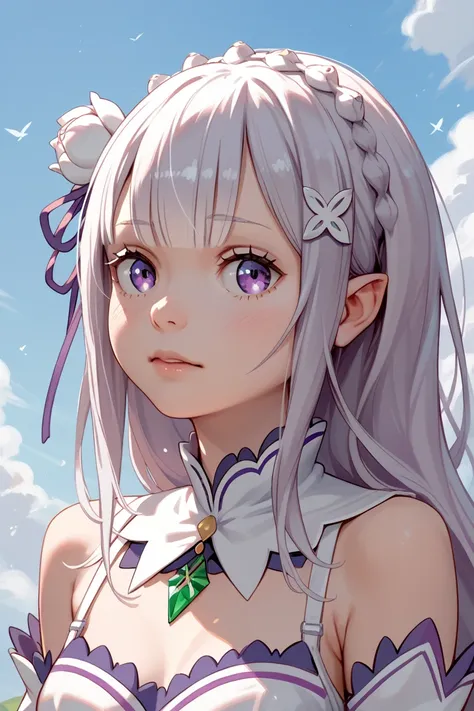 (Close up of Emilia from Re:zero) 