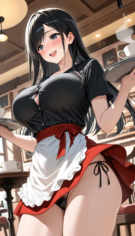 (best quality, masterpiece, ultra detailed, high resolution), Beautiful 8K CG artwork, 1girl, elegant yet sexy girl, (long hair, black straight hair, swept bangs), 
Puffy breasts, sexy yet lewd large hips, slim yet curvy shape, (skindentation:0.7), perfect...