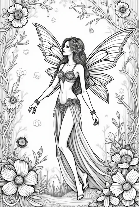 Beautiful Fairy Coloring Pages - Adult Coloring Book, Fantasy Coloring Sheets