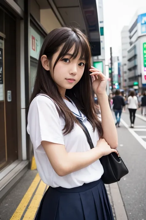 Shibuya Town、 realistic、 Japanese high school girl