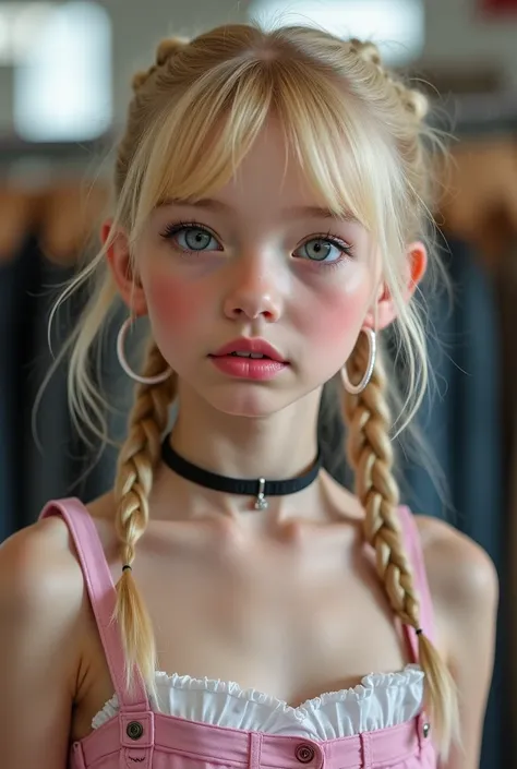 nude 1girl, sexy  girl, pigtails, cute face, gorgeous, cute, pretty, pretty face, pale skin, freckles, blond hair, blue eyes, full shiny lips, big lips, thick lips, parted lips, light pink lipgloss, mascara, skinny thighs,  body, , skinny, flat chest, ((sk...