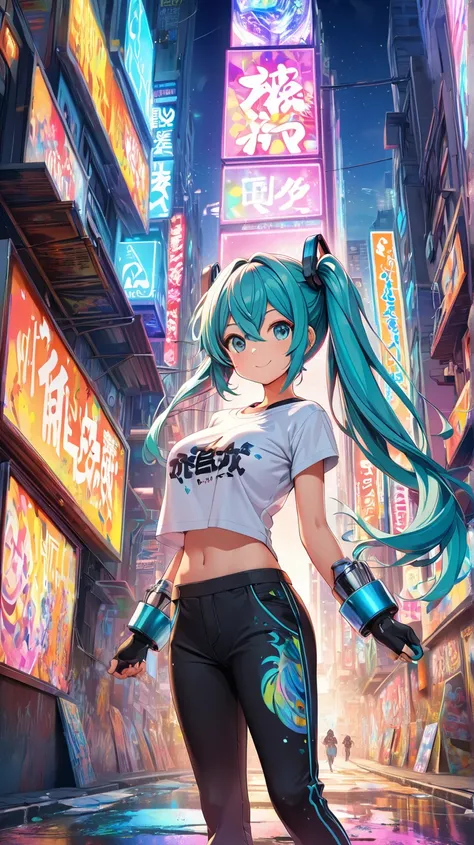  Hatsune Miku,***fund, Mixed Language_article, Japanese graffiti letters***,  gal,  long hair,   amazing lighting  ,  side lighting, A perfect ending (Plain: 1.3), (magazine_cover: 1.4), ( multi-color_fund: 1.3),  striped _fund, card_fund, :: ::  white met...