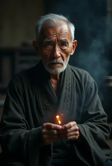 Here is the cinematic image of a wise elderly man speaking with deep wisdom. Let me know if you need any adjustments or additional details!