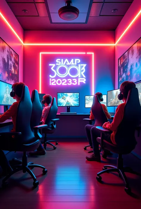 A gaming room with a sign that says Soap 2023R