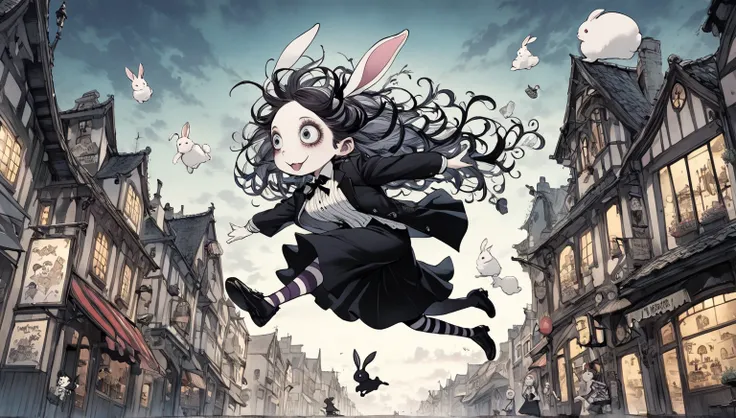     Tim Burton's Style、Around town、A jumping rabbit