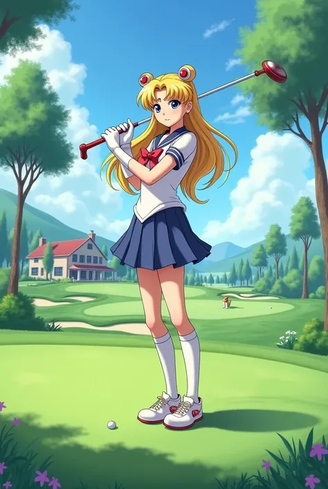 sailor moon, golf outfit