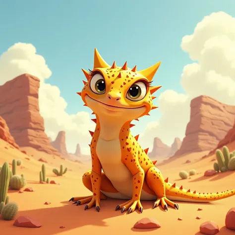 Thorny Devil in desert ai animated cartoon for s