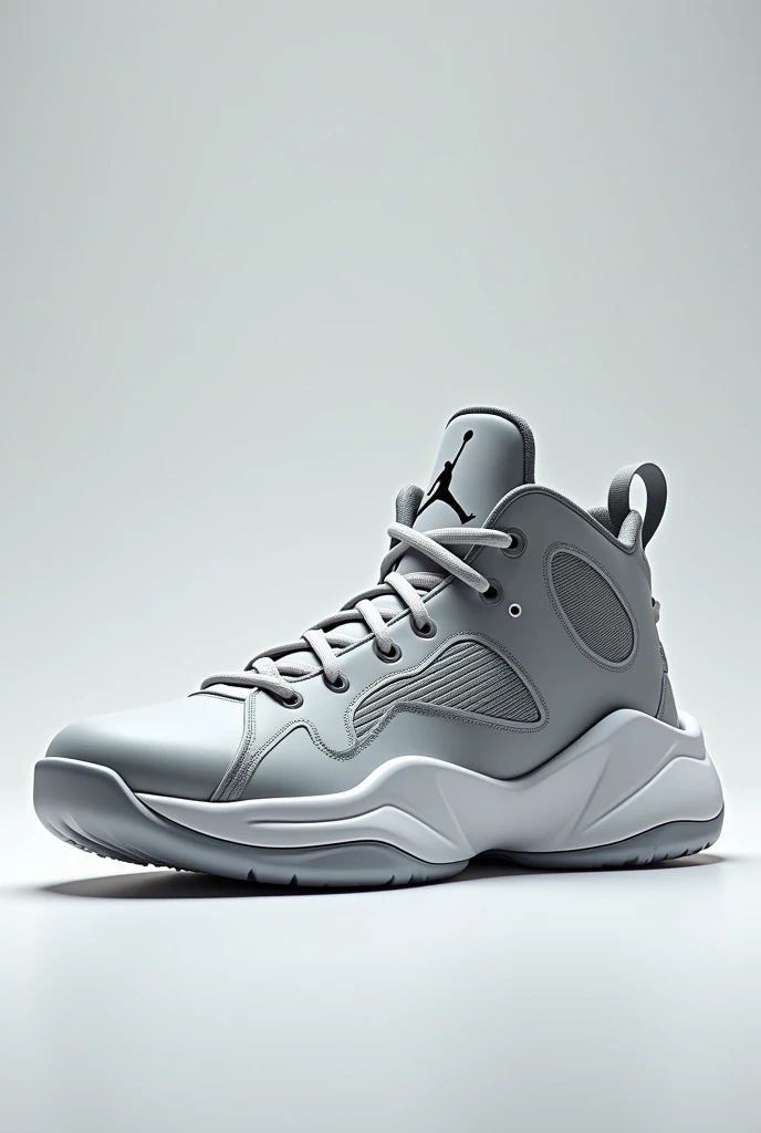 low cut, silver and white with working lights, make a nike shoe from of the future with features of a kobe bryant and michael jordan basketball shoe, auto lacing system. s hi res 4k