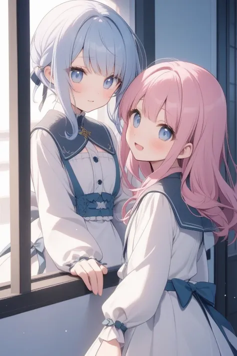 Young女の子のサンタクロース　Whisper　 cute　snow　Blue Hair　Pink hair　Young