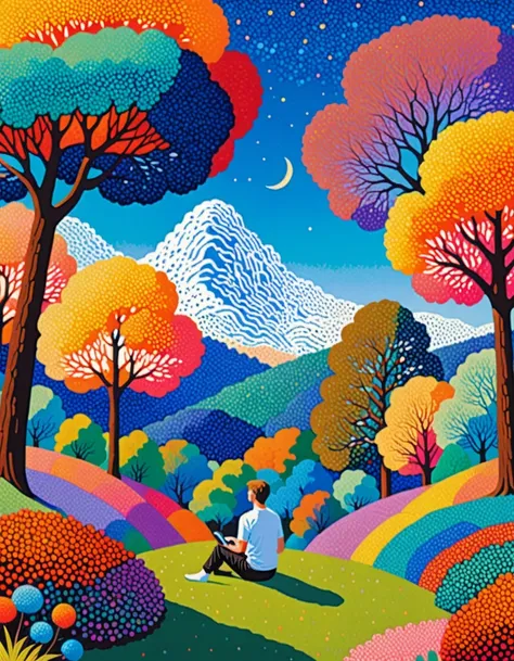   Masterpiece, The best configuration,   TOP QUALITY, mobile phone wallpaper,   pointillism  ,  colorful Forests and Trees 々、Sky background painting   ,  colorful trees々,  colorful w 1024,   colorful Otherworldly Trees々,  colorful 8-w 1024,  colorful,   An...