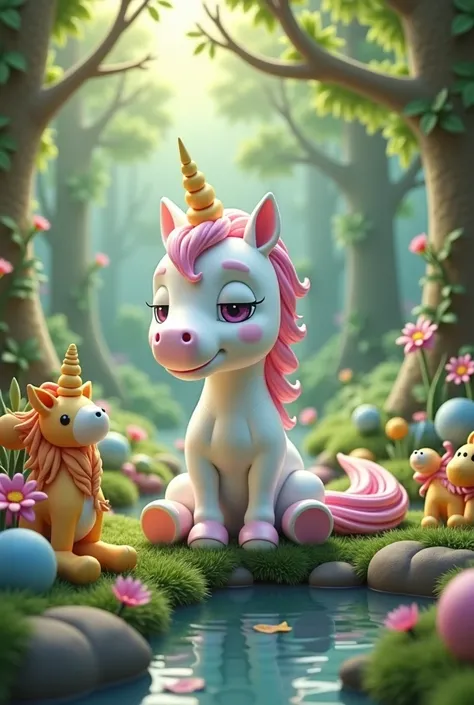 32k Ultra HD, Very sharp, cute unicorn, pink background