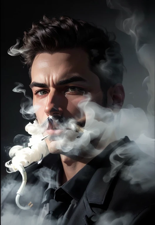 arafed man Smoking a cigarette with a white smoke coming out of his mouth, Spit smoke,  smoke coming out of his mouth , Smoke, blow smoke,  heavy smoke around , dramatic Smoking pose, Smoke in the eyes,  Dr Seuss , Thick smoke, Smoking者, Smoking weed, Smok...