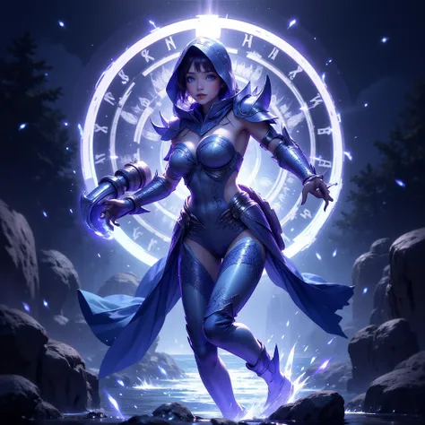 - Main Character, Beautiful "Korean" Blue-eyed Woman.

- Wearing a costume ("Full Sexy Armor"), a costume that embodies the form of "Wartortle-Pokemon.

(Armor Chest and Thighs open).

Futuristic Costume Design, Tortoise Shell details are very clear and de...