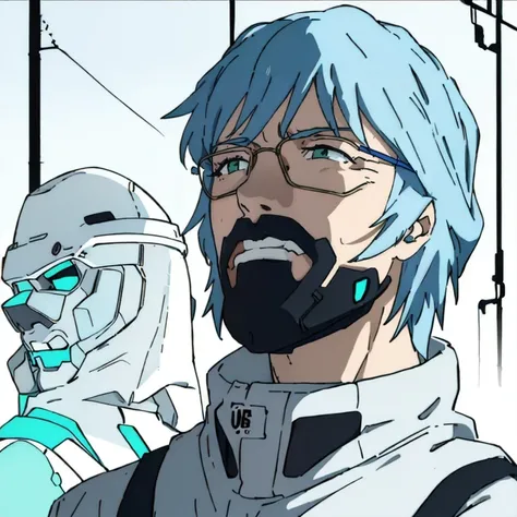 Heisenberg on the left and Rei ayanami on the right next to each other, breaking bad as a manga, gainax anime style, modern sci-fi anime, in the anime ghost in the shell, neon genesis evangelion style, kusanagi, modern cyberpunk anime