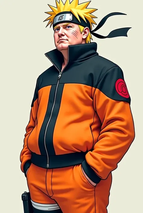 Donald Trump with Naruto cosplay with Donald Trump's realistic face 