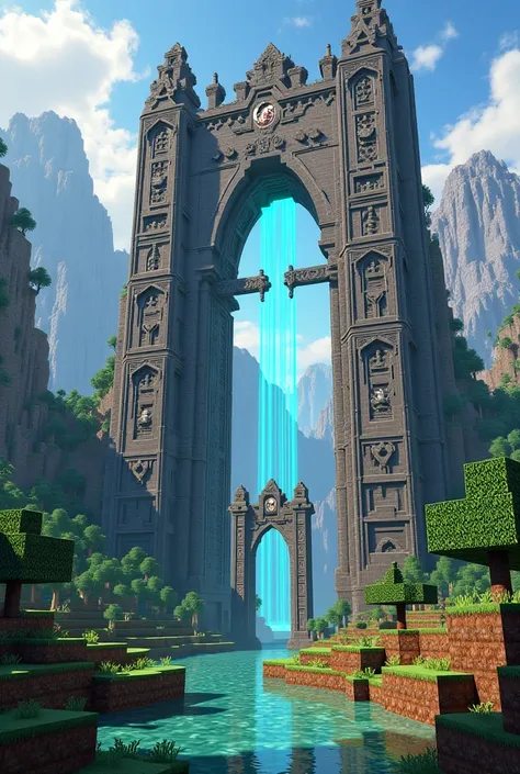 Entrance of a large , Small one made of earth and Minecraft 