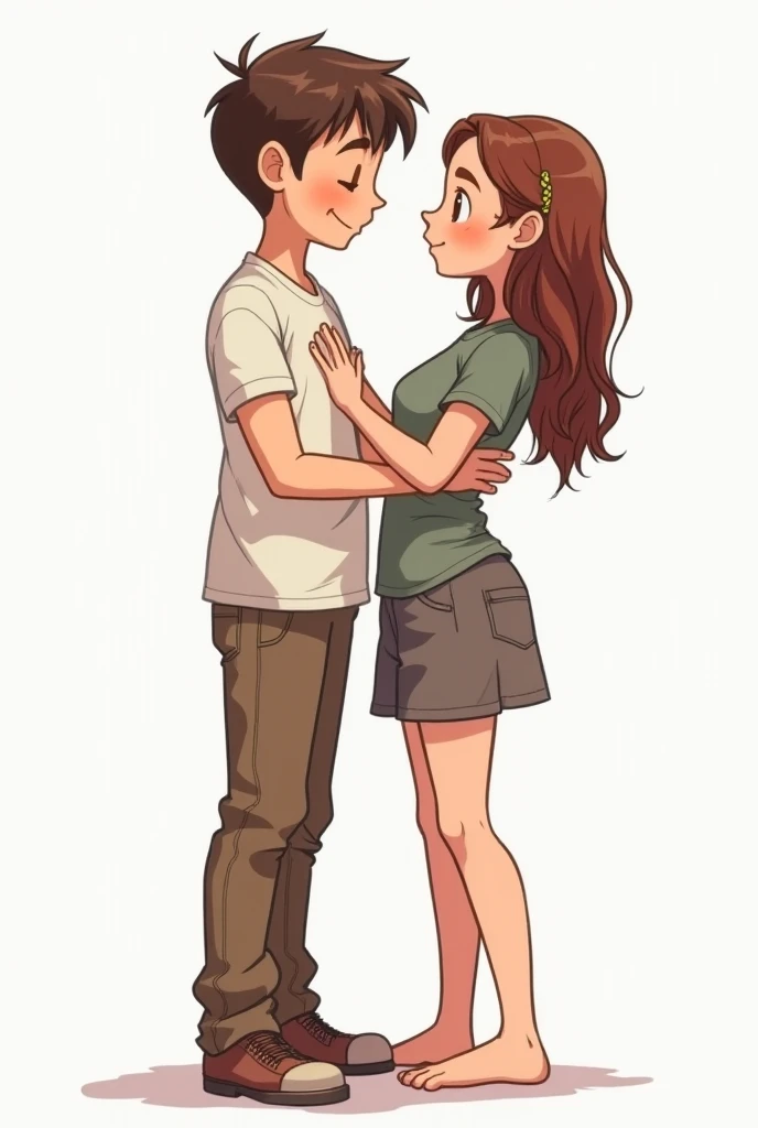 Draw a picture of a boy having sex with a tall girl