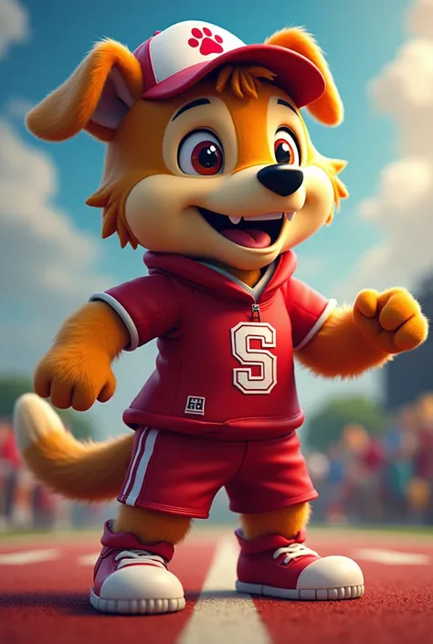 An image of a school mascot of a dog 