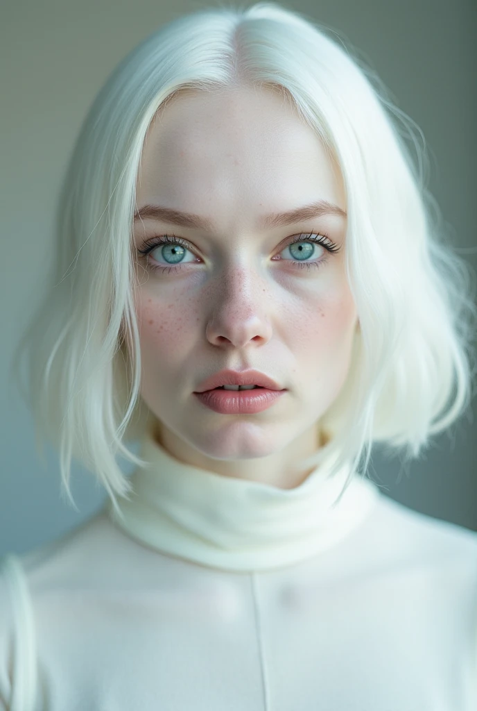 40-year-old albino woman front photo 