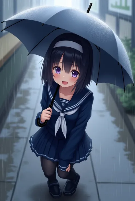 8k, highest quality, masterpiece, Super detailed, ultra high resolution, realistic, RAW photo, absolute resolution, small face compared to body, very small face, black hair, High school girl wearing a navy sailor suit, Anime 2D rendering, realistic young a...