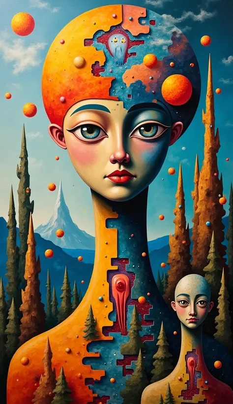 a surrealistic painting of unconscious thought using the style of cubism