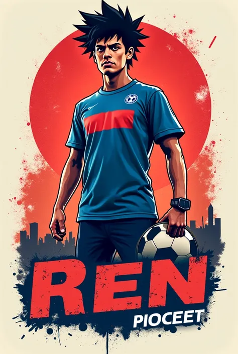 Create red and blue ren's soccer protest logos