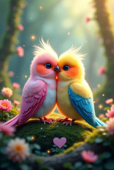 lovebirds ,美Shii2羽の鳥, Fantastic,nature,god々Shii,A cute image character for the investment community called affluence , cute
