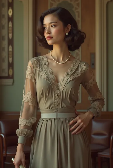 Girl in 1937 dresses