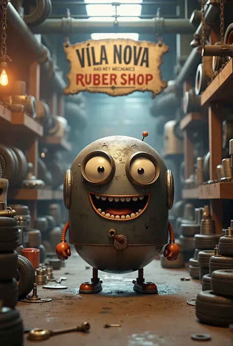 VILA NOVA rubber shop and mechanics , Piston with eyes and mouth