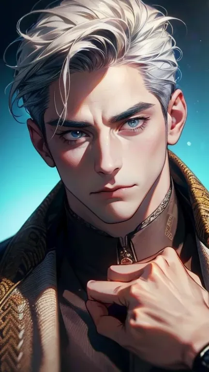 (       High quality vaccines. ,4K,8k,       highres,       masterpiece :1.2),       ultra-detailed    ,(realistic,photorealistic,photo-realistic:1.37),36-year-old man,10-day beard,Beautiful anime,Portraits,strong,Masculine,   with dark gray hair  ,sharp j...