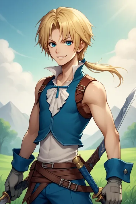 score_9, score_8_up, score_7_up, source_anime, highly detailed, 1boy, solo, skinny,
zidane, 1boy, blonde hair, medium hair, monkey tail, low ponytail, parted bangs,  weapon, male focus, solo, gloves, knife, dagger, sword, blue eyes, holding, dual wielding,...