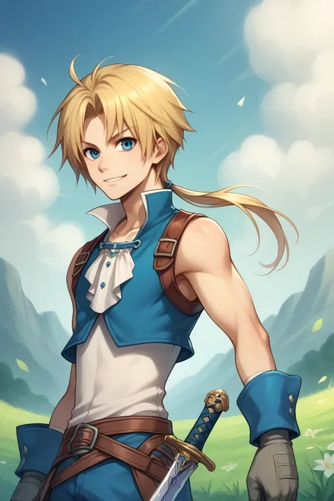 score_9, score_8_up, score_7_up, source_anime, highly detailed, 1boy, solo, skinny,
zidane, 1boy, blonde hair, medium hair, monkey tail, low ponytail, parted bangs,  weapon, male focus, solo, gloves, knife, dagger, sword, blue eyes, holding, dual wielding,...