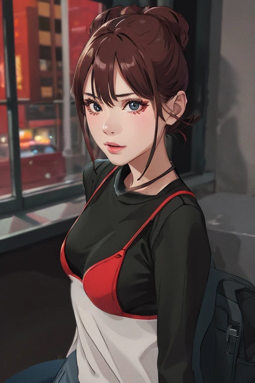  1 girl, sweater , casual outfit,City Style ,(最 high quality,  high quality,  high resolution),  super detailed,  Highly Detailed Facial Features,   is ridiculous