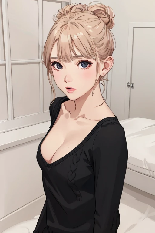  1 girl, sweater , casual outfit,City Style ,(最 high quality,  high quality,  high resolution),  super detailed,  Highly Detailed Facial Features,   is ridiculous