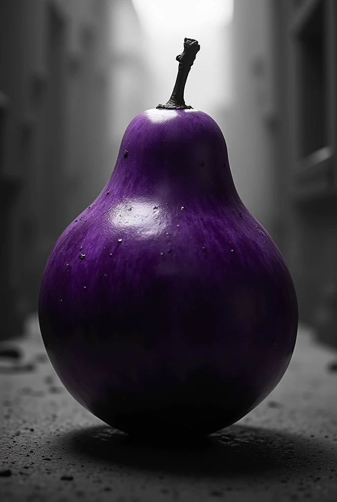 purple fruit in the style of the movie Sin City in black and white format 