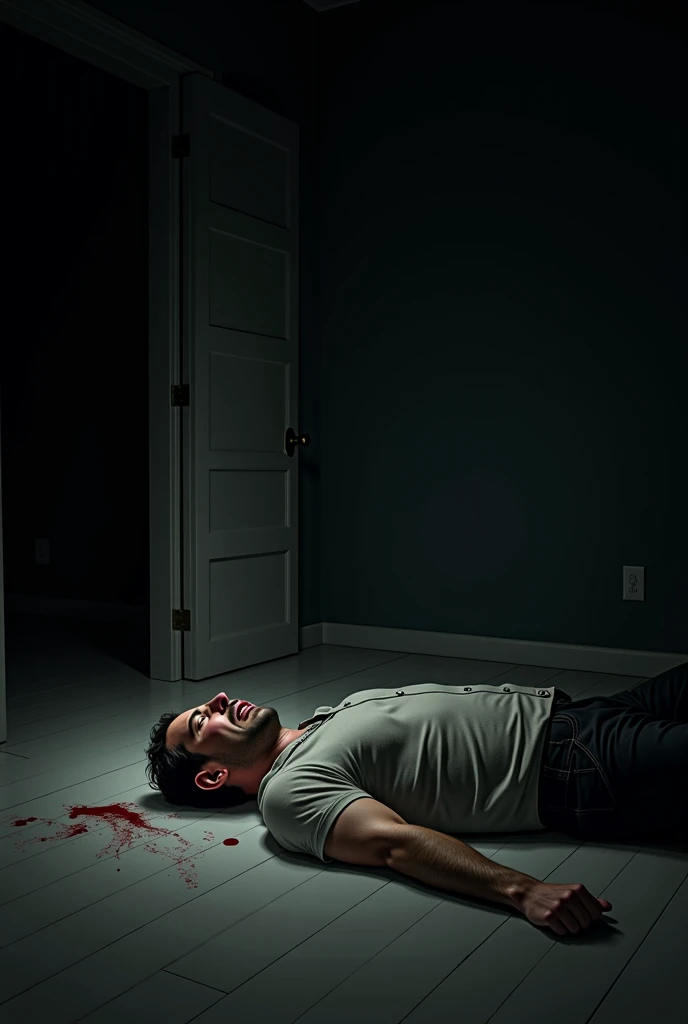 A man's prostrate in a room 