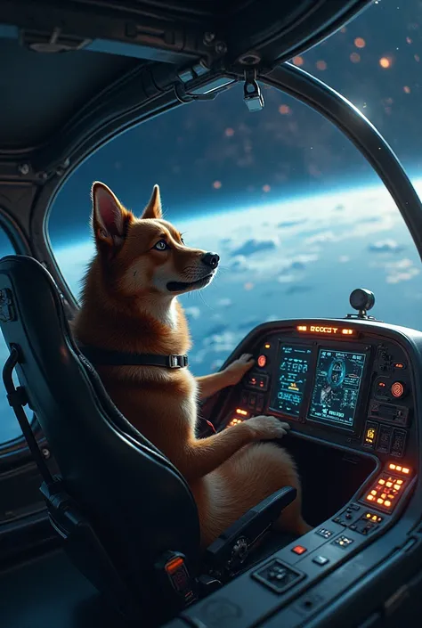 A disastrous flew with my new dog co-pilot in space ship