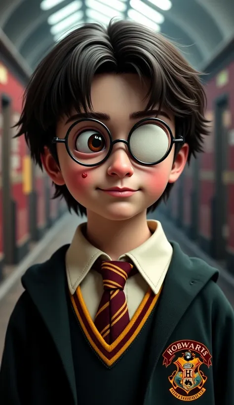 A Character from Harry Potter wearing the Hogwarts uniform. He has dark brown hair and brown eyes. The background is the famous Hogwarts Express Platform 9 3/4. He is , around the same height as Henry when Henrry was in his 1st year at Hogwarts. He wears a...