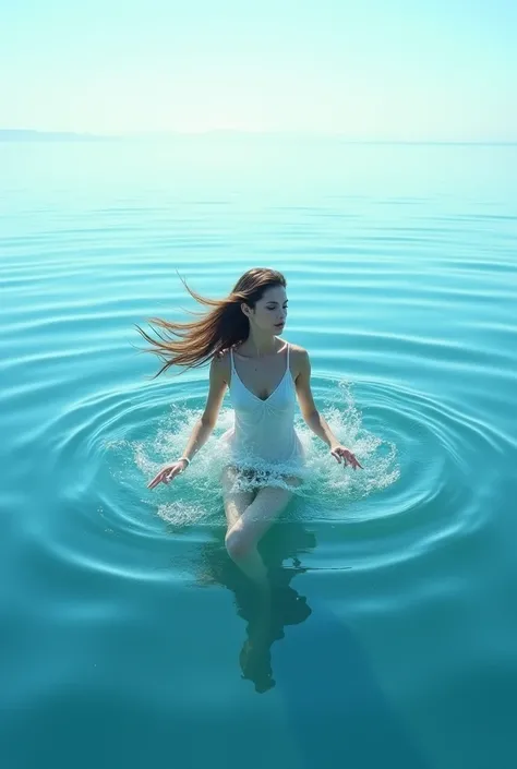 Woman swimming in the sea
