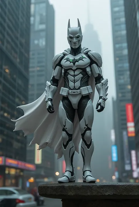 an batman cybernetic nano suit white in urban