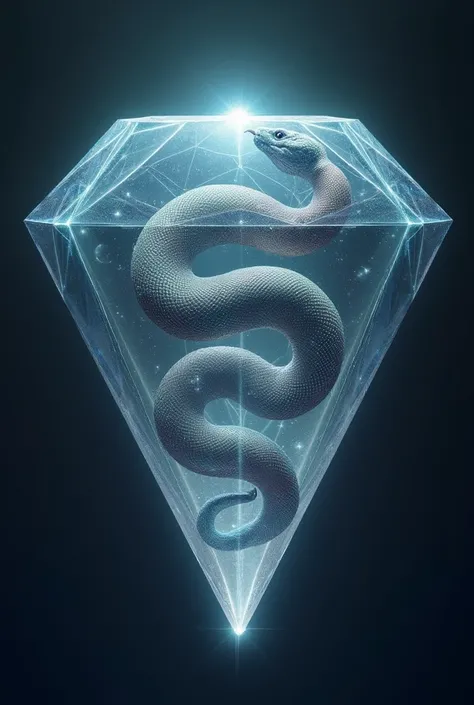 A snake curled in a diamond 💎 