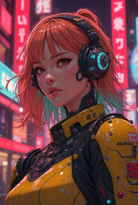 Close up to the face shot, Brave soldier girl, holding a futuristic gun, wearing a futuristic mask, fantasy hair, proud look, dangerous look, confident posture, cyberpunk background, cyberpunk Vibe, fascist soldier vibe, wearing a high futuristic armor, he...