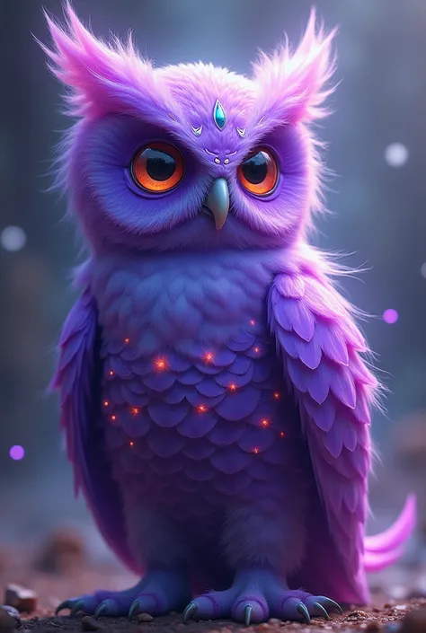 Create a purple owl kwami