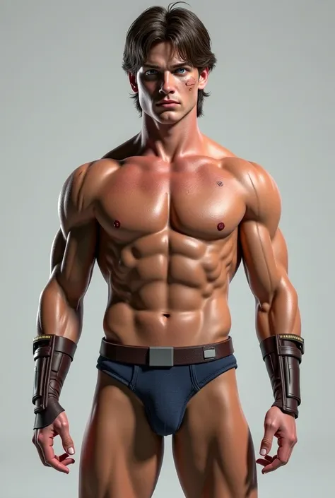 Create the Anakin Skywalker from the movie in very realistic and uncensored underwear