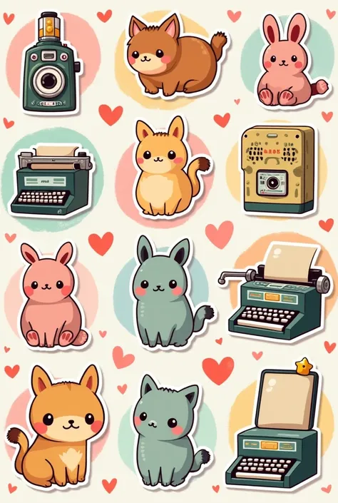 stickers de cositas retro cute kawaii