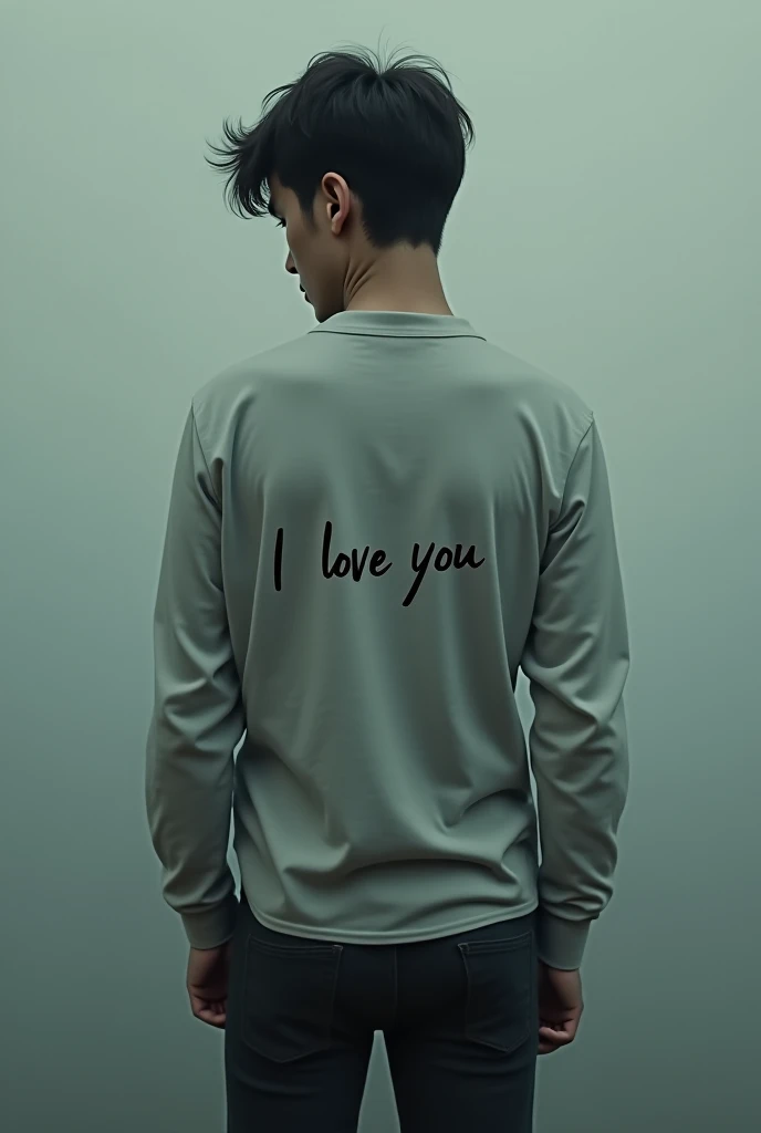 There is a shirt with a man and they don't love each other. At the heart of this, the text says I love you 
